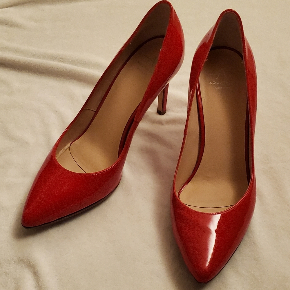 Aquatalia Red Patent Leather Pumps New 7M
